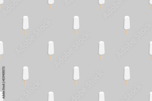 Seamless pattern on the theme of ice cream. Ice lolly.