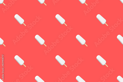 Seamless pattern on the theme of ice cream. Ice lolly.