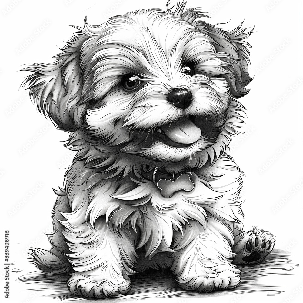 Cute dog coloring book drawing Cute dog coloring book drawing