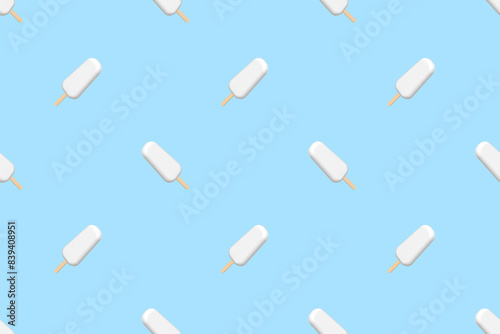 Seamless pattern on the theme of ice cream. Ice lolly.