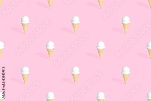Seamless pattern on the theme of ice cream.
