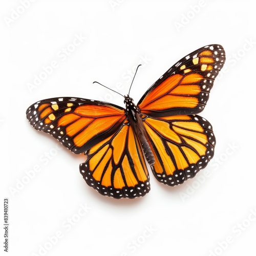 Stunning orange butterfly isolated on white