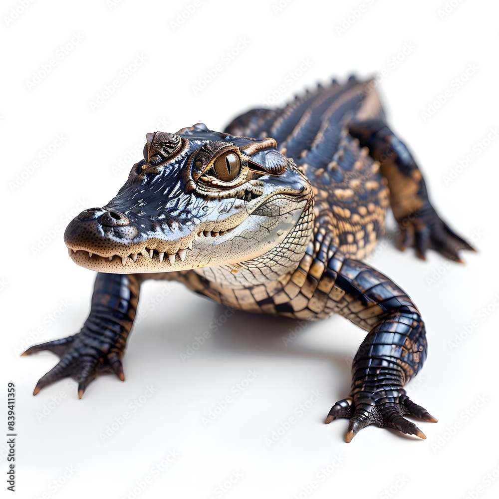 Fototapeta premium Baby Alligator on White Background