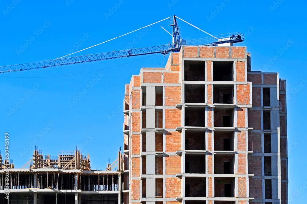 Crane and high-rise construction Crane and high-rise construction