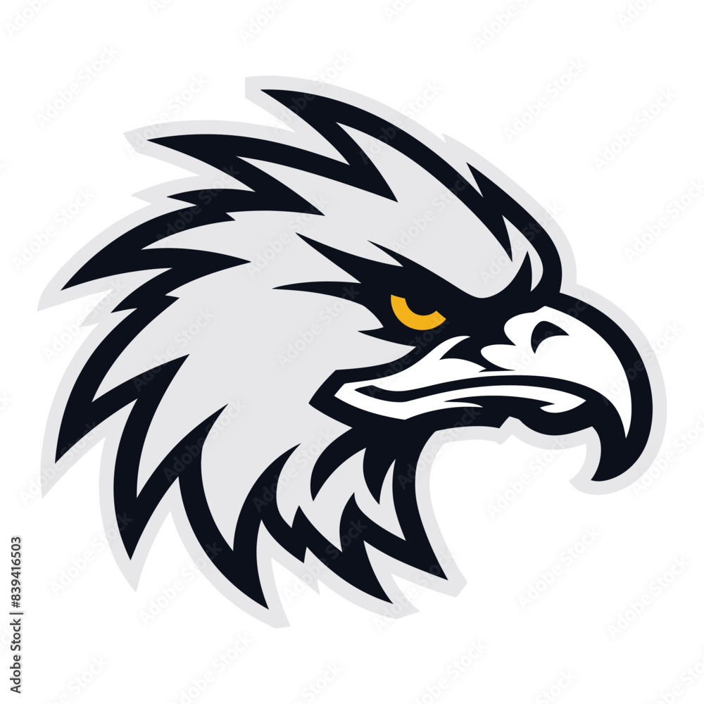 m eagle head mascot on a white background. m eagle head mascot on a white background.