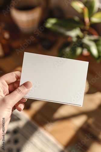 Hand Hholding Of Mockup Empty White Frame