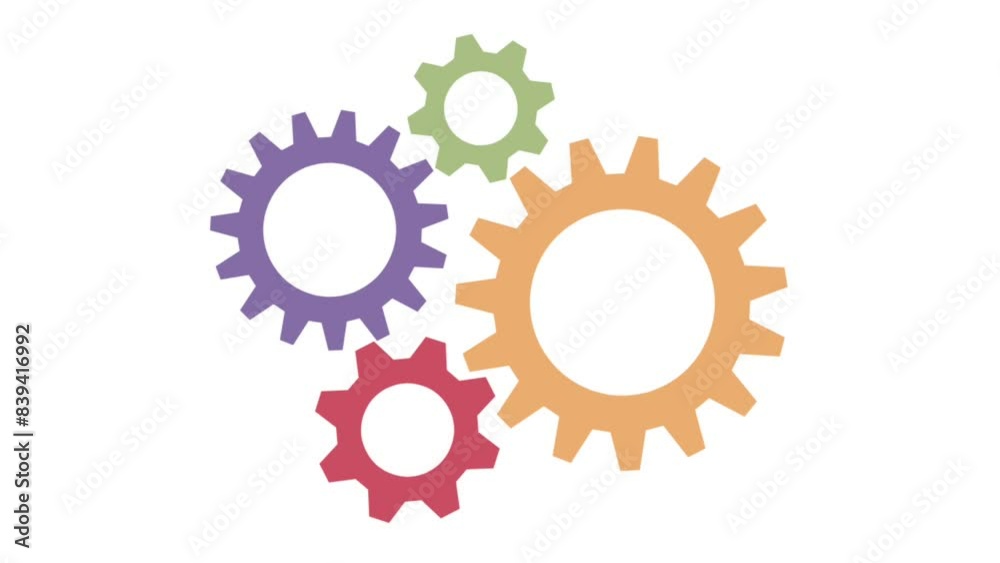 Animation of the loading process with rotating gear wheels Animation of the loading process with rotating gear wheels