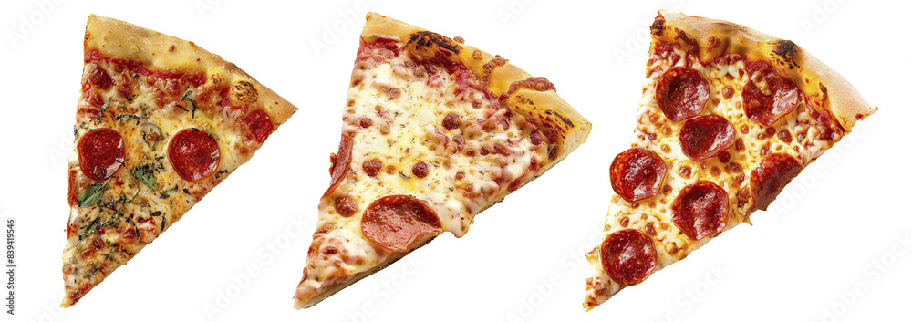 Piece of pizza set. Pizza on transparent background. Piece of pizza set. Pizza on transparent background.