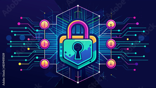 Reinforcing Digital Security Through the Power of Neon Lock Imagery