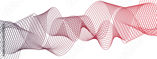 Abstract wavy technology curve lines with blend effect. Pink wavy tech lines element for technology, science and template. Creative wavy stripes line art.