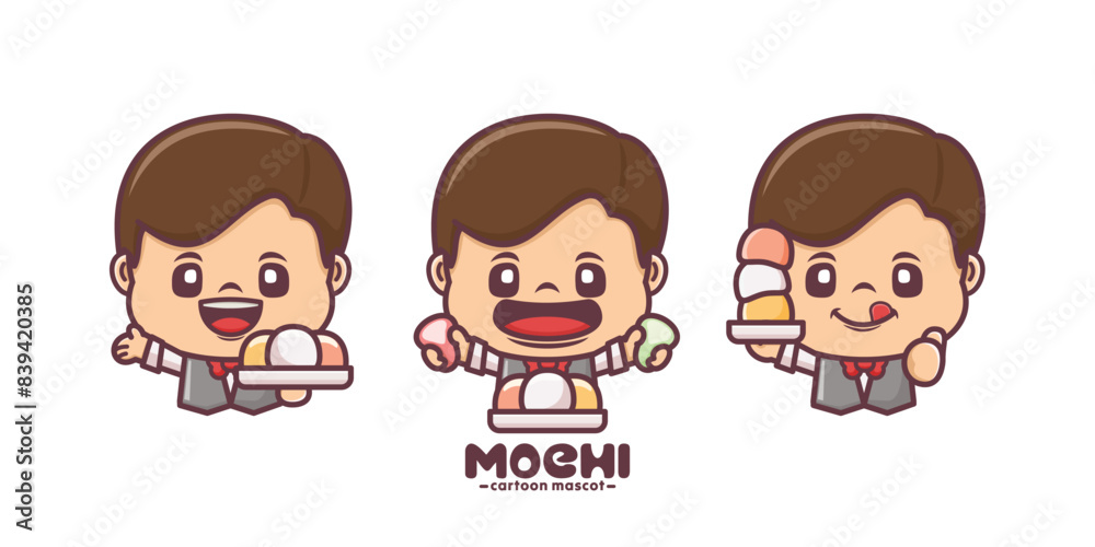 cartoon mascot design with japanese food mochi cartoon mascot design with japanese food mochi
