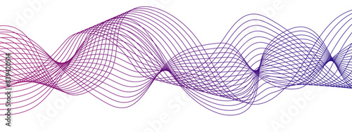 Abstract wavy technology curve lines with blend effect. Pink wavy tech lines element for technology, science and template. Creative wavy stripes line art.