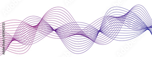 Abstract wavy technology curve lines with blend effect. Pink wavy tech lines element for technology, science and template. Creative wavy stripes line art.