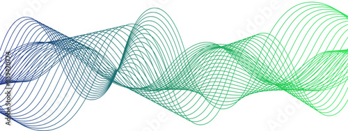 Abstract wavy technology curve lines with blend effect. Blue wavy tech lines element for technology, science and template. Creative wavy stripes line art.