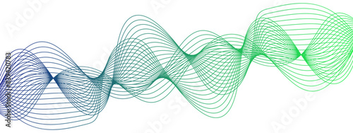 Abstract wavy technology curve lines with blend effect. Blue wavy tech lines element for technology, science and template. Creative wavy stripes line art.