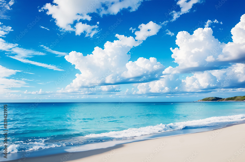 青空と海が美しいビーチ