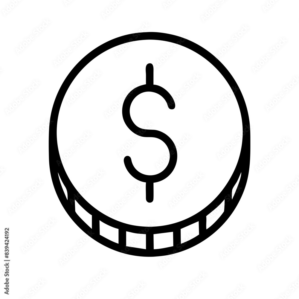 front-facing image of coin with latter S positioned on a plain. front-facing image of coin with latter S positioned on a plain.