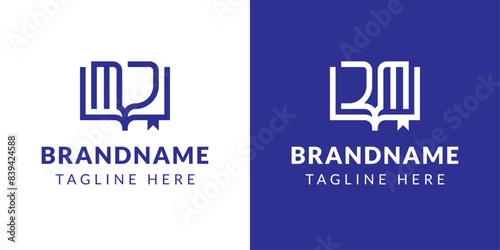 Letters JM and MJ Book Logo, suitable for business related to books with JM or MJ initials