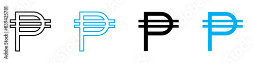 Philippine currency icon vector set collection for web