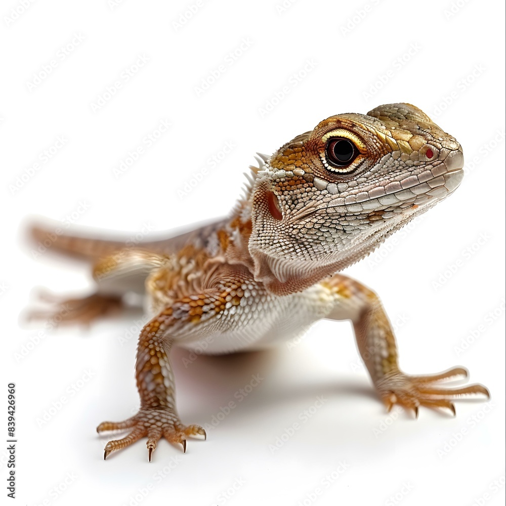 Obraz premium Agama lizard with white background