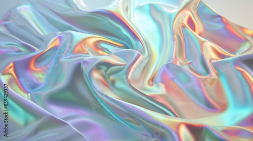 Abstract iridescent holographic cloth background