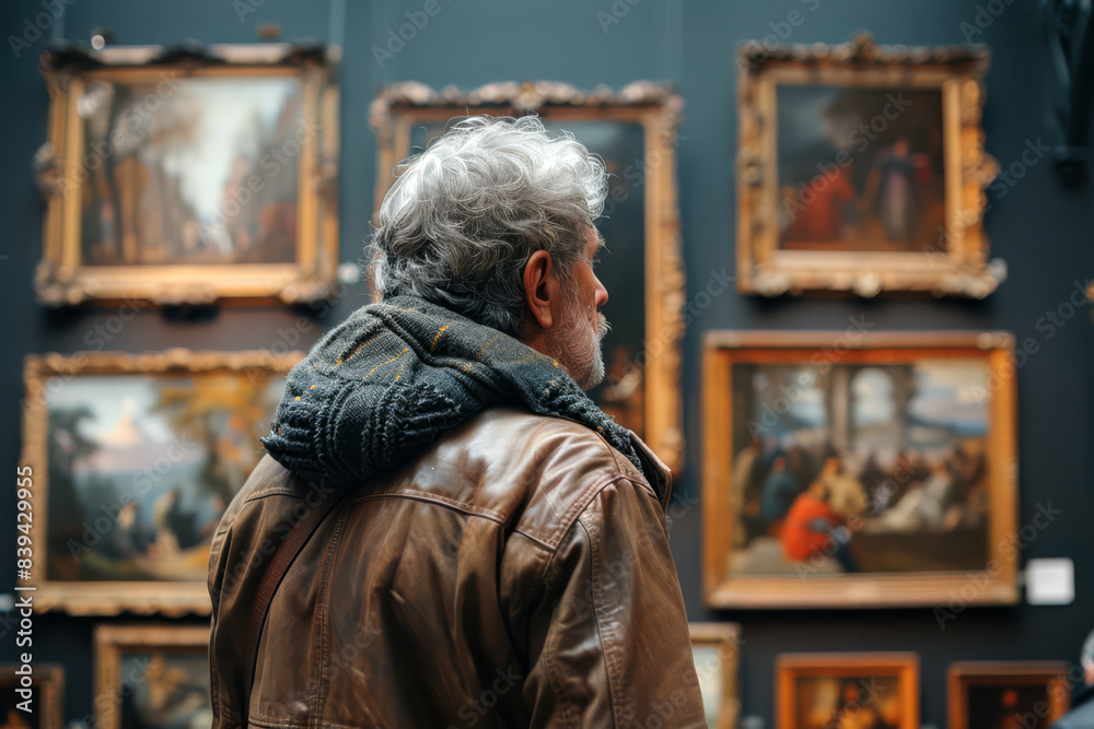 Man Enjoying the Exhibition Man Enjoying the Exhibition