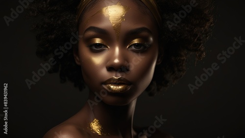 Black woman model wearing trendy clothes and makeup, model in trendy dress, photoshoot