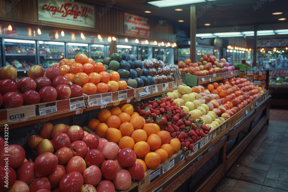 Fresh Produce Display at the Grocery Store Fresh Produce Display at the Grocery Store