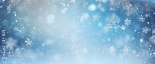 Winter Wonderland Background with Snowflakes and Bokeh Lights  Perfect for Holiday and Seasonal Designs  Festive and Magical Atmosphere  Ideal for Christmas and New Year Celebrations