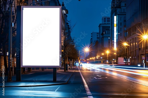 billboard at night city AI generative