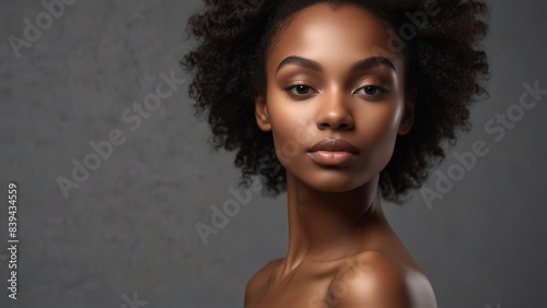 Black woman model wearing trendy clothes and makeup, model in trendy dress, photoshoot