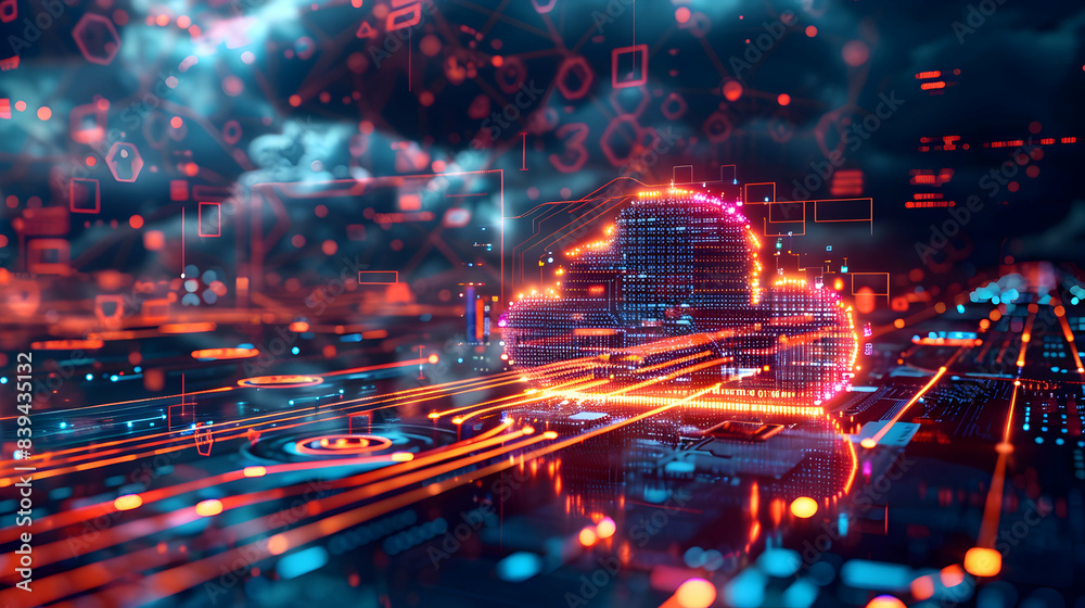 Innovative Cloud Computing Technology Concept with Futuristic Elements as Vector Illustration for Progress and Advancements in Future Technology Innovative Cloud Computing Technology Concept with Futuristic Elements as Vector Illustration for Progress and Advancements in Future Technology