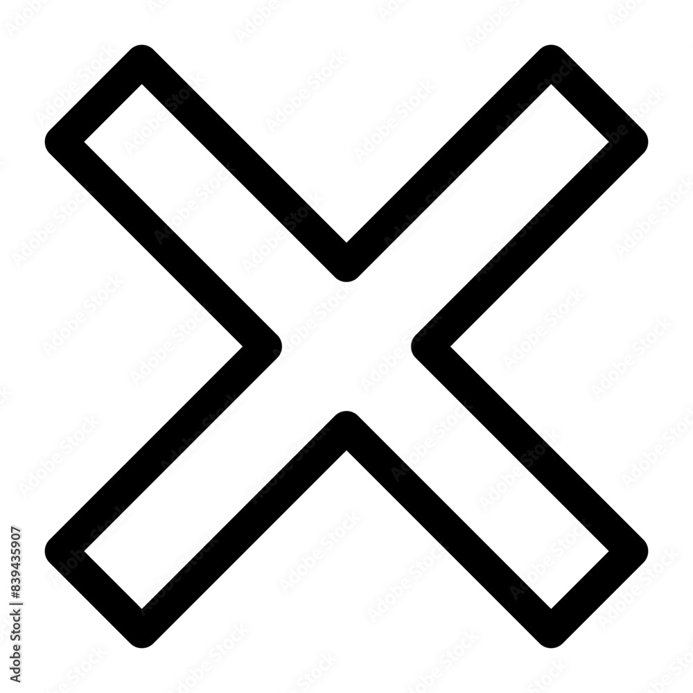 x mark line icon vector illustration isolated on white background x mark line icon vector illustration isolated on white background