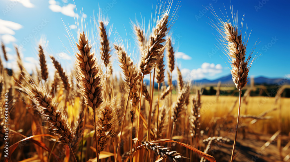 generated Illustration of Wheat field and blue sky. generated Illustration of Wheat field and blue sky.