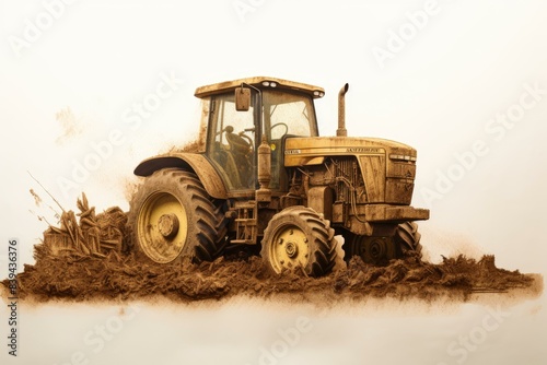 Robust Tractor soil farm seed. Plant industry. Generate Ai