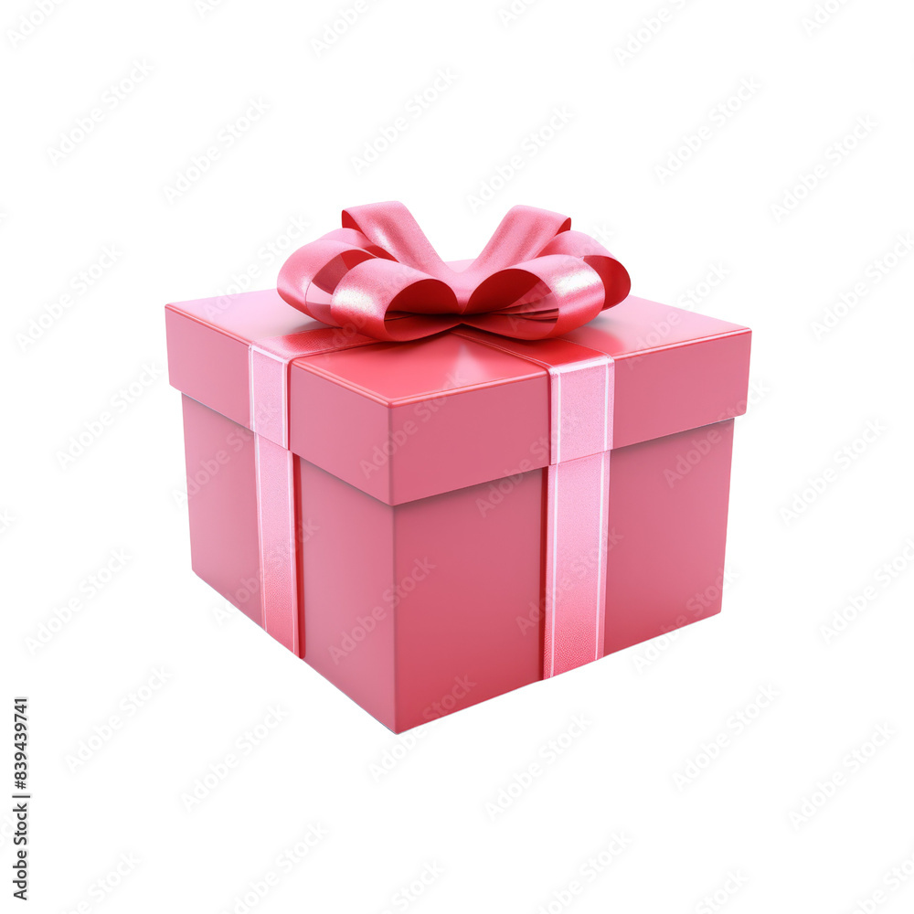 pink gift box with pink ribbon, 3D rendering, isolated on transparent background pink gift box with pink ribbon, 3D rendering, isolated on transparent background