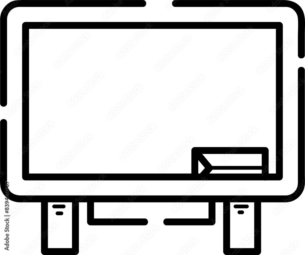 Blackboard, hand-drawn education icon. Blackboard, hand-drawn education icon.
