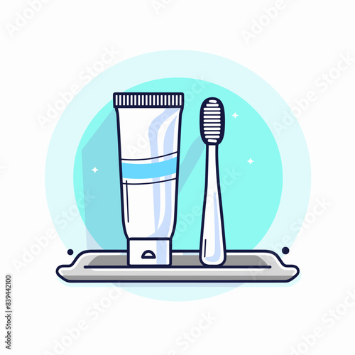 vector toothpaste and toothbrush .Generative AI