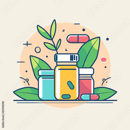 vector minimalism medicines set .Generative AI