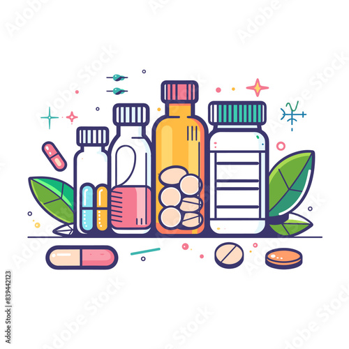 vector minimalism medicines set .Generative AI