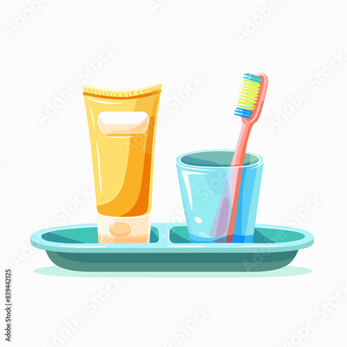 vector toothpaste and toothbrush .Generative AI