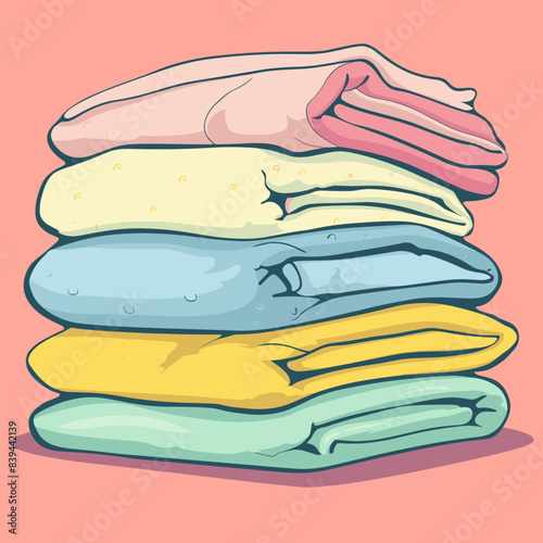 vector folded towels .Generative AI