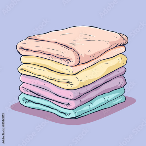 vector folded towels .Generative AI
