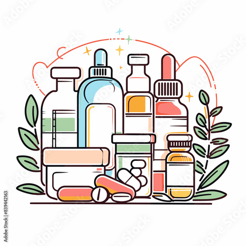 vector minimalism medicines set .Generative AI