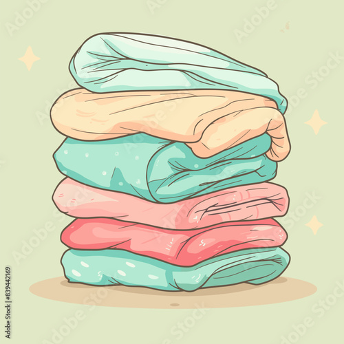 vector folded towels .Generative AI