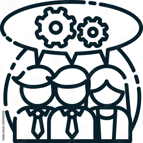 Brainstorming, hand-drawn startup icon.