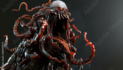 3D Model Abstract Art of Utterly chilling metamorphic Halloween monster abstract abomination taking frightful form