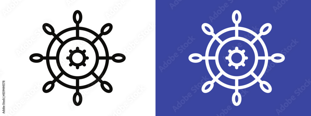 Ship wheel icon logo set vector Ship wheel icon logo set vector