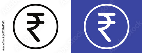 Indian rupee icon logo set vector