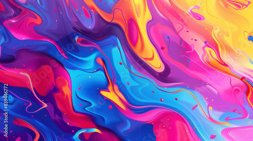 vibrant abstract background inspired by the mixing and swirling of fluorescent liquids, Abstraction background of colorful liquid. abstract background in a wave. © MariКа